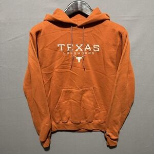 Texas Longhorns Champion Hoodie Mens Small Orange College Graphic Fleece